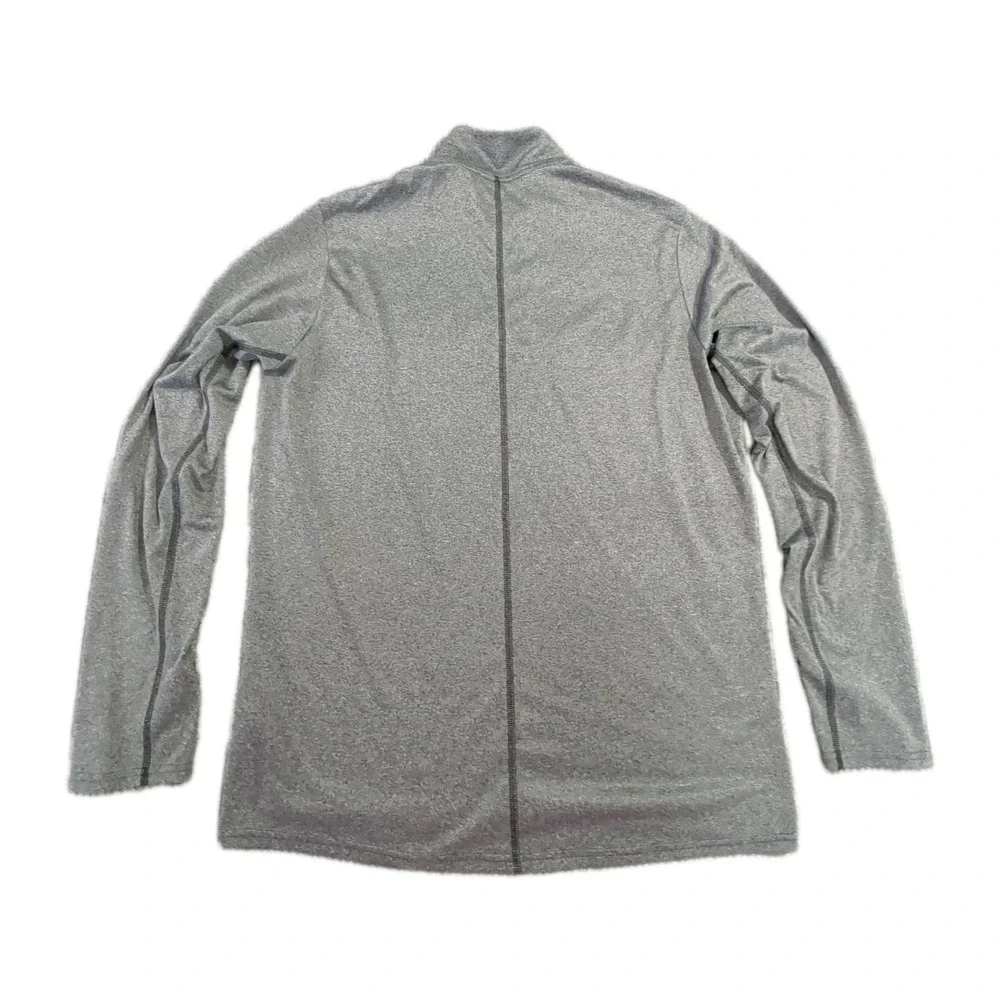 Adidas Running Mens L Gray Climalite 1/4 Zip Long Sleeve Reflective Shirt